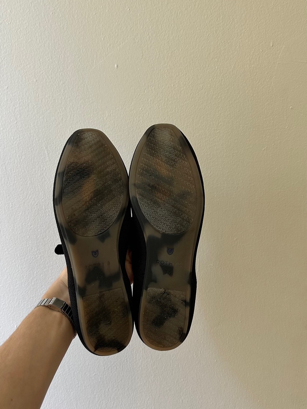 (Worn once) Size 7.5 black ballet flats - Rothy’s Black The Square Mary Jane - Picture 10 of 10
